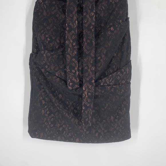 Preen by Thornton Bregazzi Strapless Lace Bow Back Dress Nude Illusion Mini - Picture 7 of 12